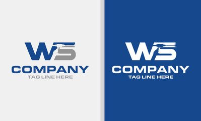 letter WS welding fabrication company logo design template