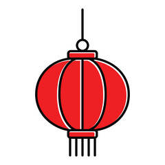 Obraz premium Chinese new year lantern icon, lantern logo