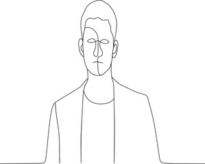 vector image of a man standing with neat clothes and upright body