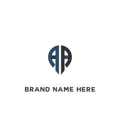 AA logo. A A design. White AA letter. AA, A A letter logo design. Initial letter AA linked circle uppercase monogram logo R letter logo vector design. 
