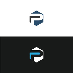 P letter logo, Letter P logo, P letter icon Design with black background. Luxury P letter 