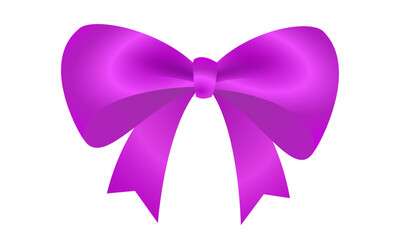 Vector realistic purole bow. element for decoration gifts, greetings, holiday
