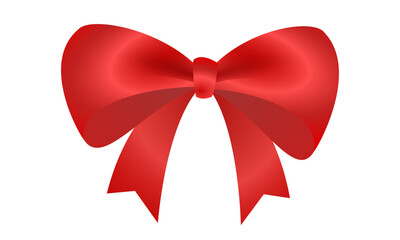 Vector realistic red bow. element for decoration gifts, greetings, holiday