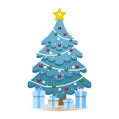 Christmas Tree with Gift Boxes Designs Vectors