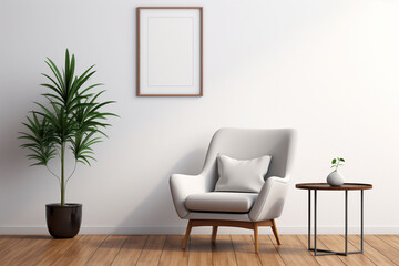 Minimalist Poster Frame Mockup Indoor created with Generative AI