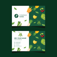 Vegetable and fruit business card template design