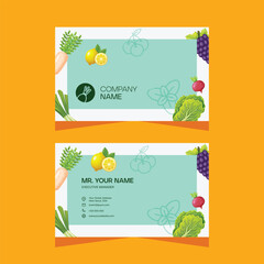 Concept business card design template for vegetable and fruit business