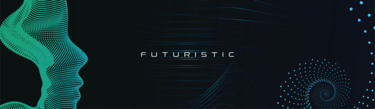 A futuristic background with circular, liniar and dots. A modern vector design.