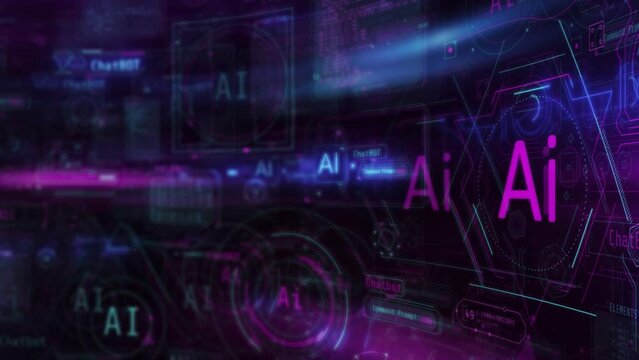 Visualization of artificial intelligence data digital flow.