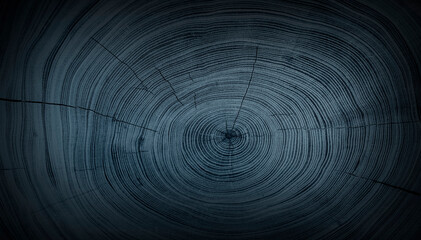 Steel blue gray tree rings background detailed pattern with circles and growth rings out of center