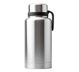 Steel thermos isolated on transparent background