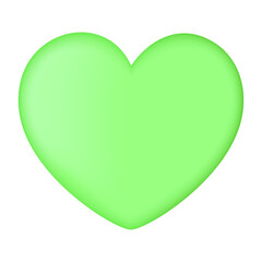 Vector green heart icon isolated item on white background