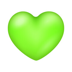 Vector green heart love shape isolated on white background