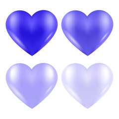 Vector icon set valentines collection of blue hearts design