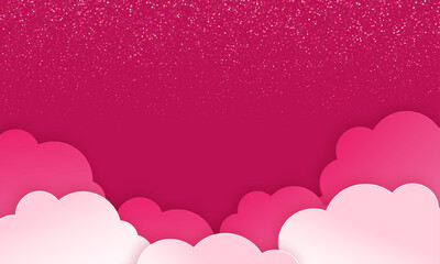 Vector pink clouds with sparkling background design