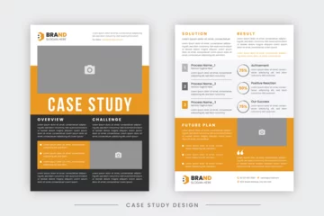 Fotobehang Case Study template with minimal design, Corporate Case Study Template, Poster design with Case Study  © Kamal Hosen