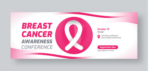 October breast cancer awareness month conference or seminar social media cover web banner
