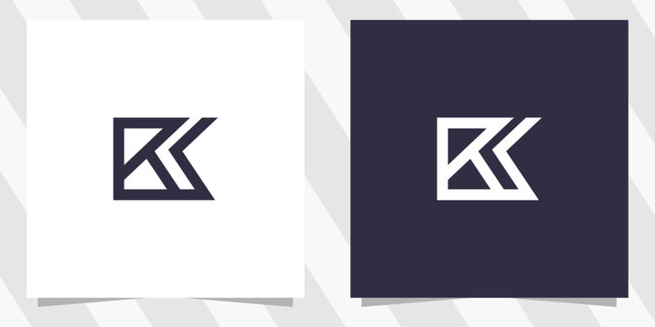 letter bk kb logo design