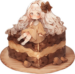 chocolate cake chibi