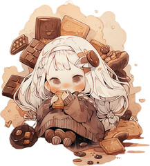chocolate cake chibi