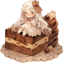 chocolate cake chibi