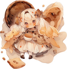 chocolate cake chibi