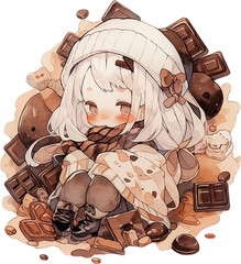 chocolate cake chibi