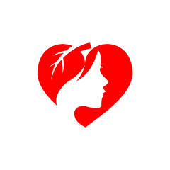 Hair Beauty love woman vector logo design