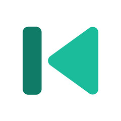 This is the Previous icon from the Music Player icon collection with an Color Fill style