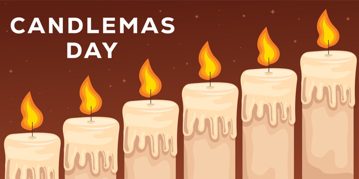 vector candlemas day horizontal banner illustration design