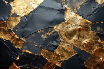 Luxurious black and gold rough texture background