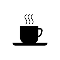 cup of coffee tea with steam, siple flat trenndy style illustration on white backgrounnd..eps