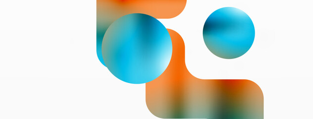 Gradient Geometry. Minimalist Fusion of Lines and Circles, Crafting Serene, Captivating Abstract Background