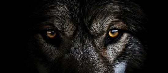 sharp wolf eyes close up.