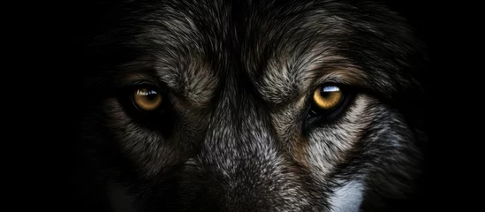 Schilderijen op glas sharp wolf eyes close up. © rizky
