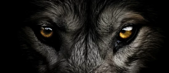 Fotobehang sharp wolf eyes close up. © rizky