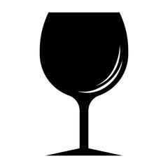 Wine glass black icon on white background