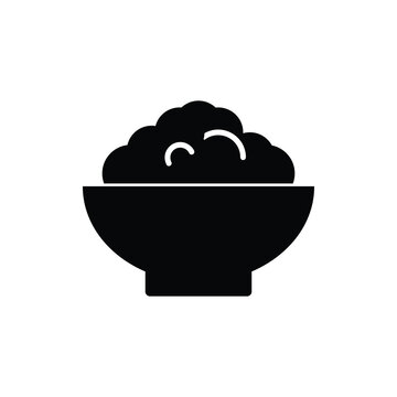 recommend clip art: Bowl of food vector icon for cereal and rice flat trendy style illustration on white backgrounnd..eps