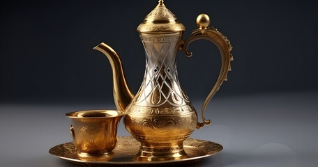 Fototapeta na wymiar Arabic Coffee pot traditional. Saudi Coffee Dallah