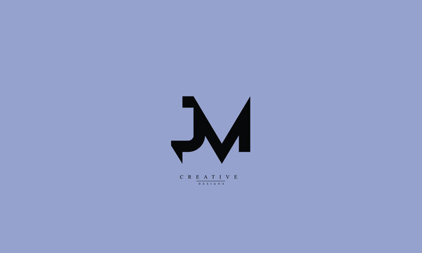 Alphabet letters Initials Monogram logo JM MJ J M