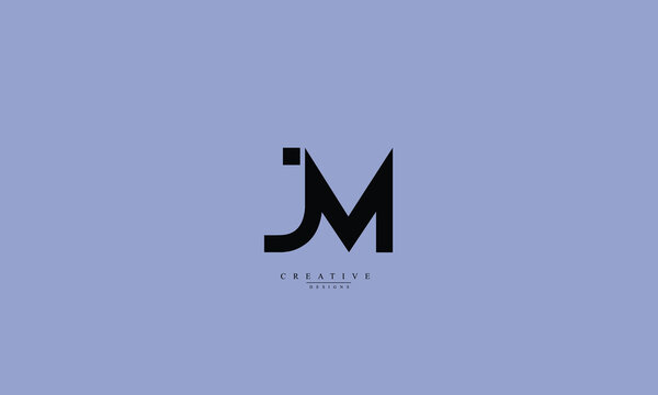 Alphabet letters Initials Monogram logo JM MJ J M