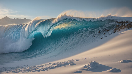 blue sea wave in a white sand beach. a place for vacation. AI generated