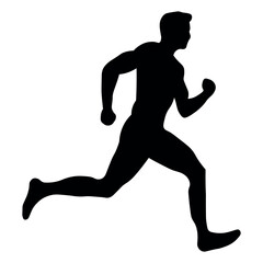 Runner black icon on white background