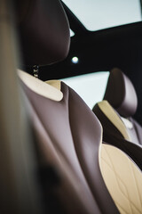 leather texture on the passenger seat