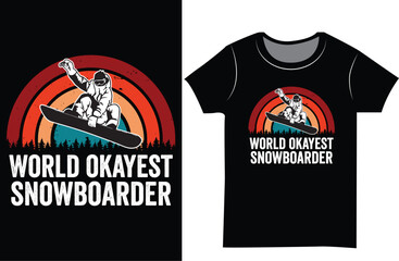 Snowboarding Retro vintage color graphics T-shirt