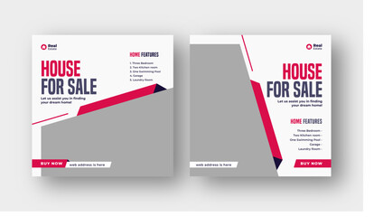 Real estate social media post web banner template