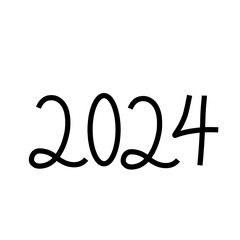 Hand Drawn 2024 Year Number 