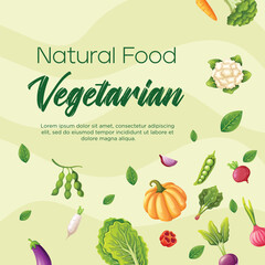 Template design for flyer healthy vegetarian 