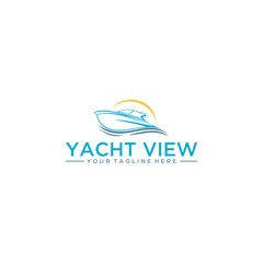 Vector illustration collection of travel company logos and symbols, isolated on white background. Flat style. Sea cruise ship and yacht design icon