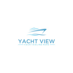 Yacht view Vector illustration collection of travel company logos and symbols, isolated on white background. Flat style. Sea cruise ship and icon design	